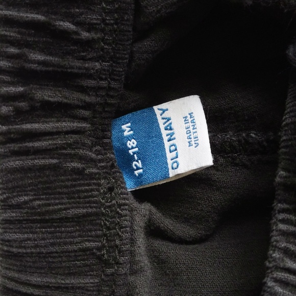 old navy black corduroy jogger pants 12-18 months baby - Picture 2 of 5